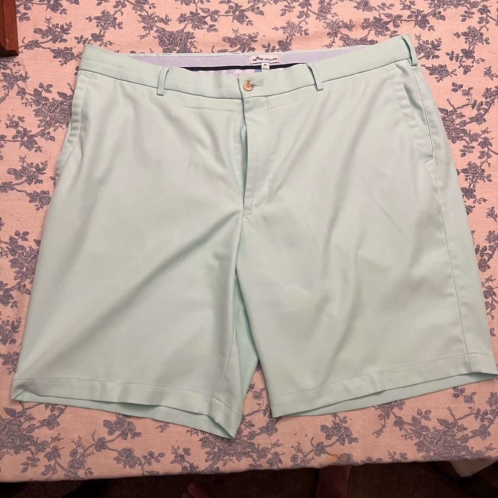 Peter Millar Mint Green Flat Front Shorts